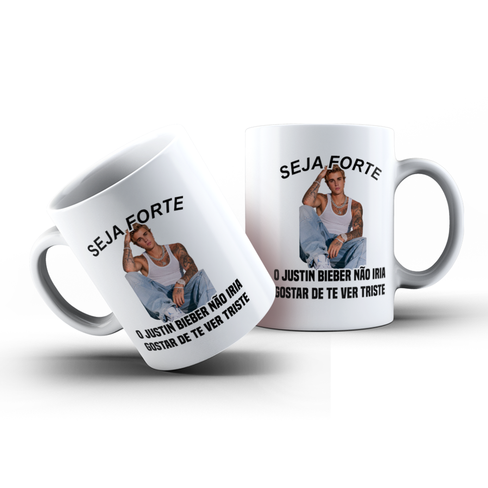 Caneca Justin Bieber Seja Forte - modelo 2