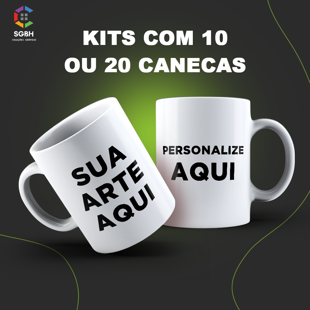 Kit com 10 canecas personalizadas