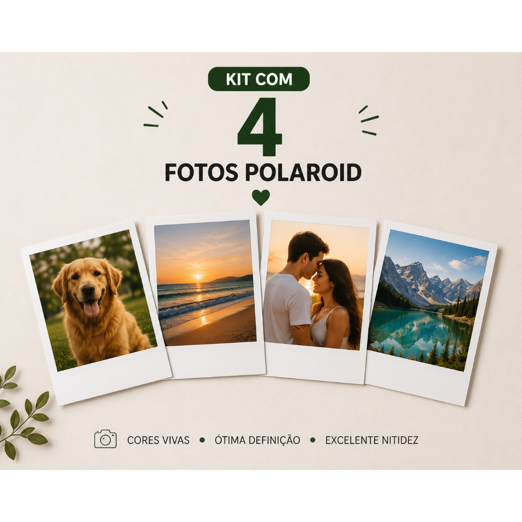Kit de Fotos Polaroid com 4 fotos