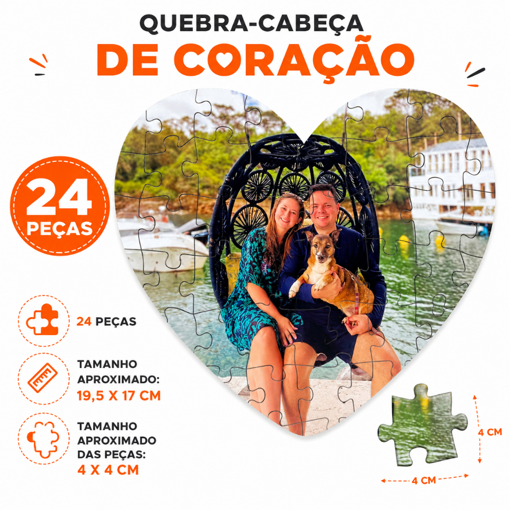 Quebra Cabeça MDF Personalizado 24 Peças